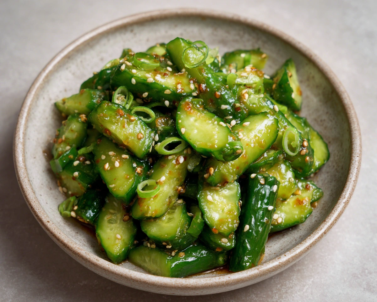 cucumber smash recipe served and ready