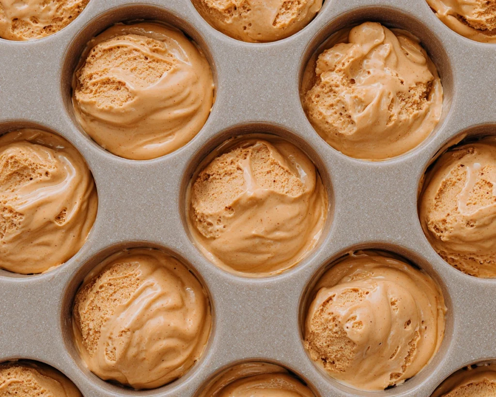 Frozen whipped dalgona scoops in tray