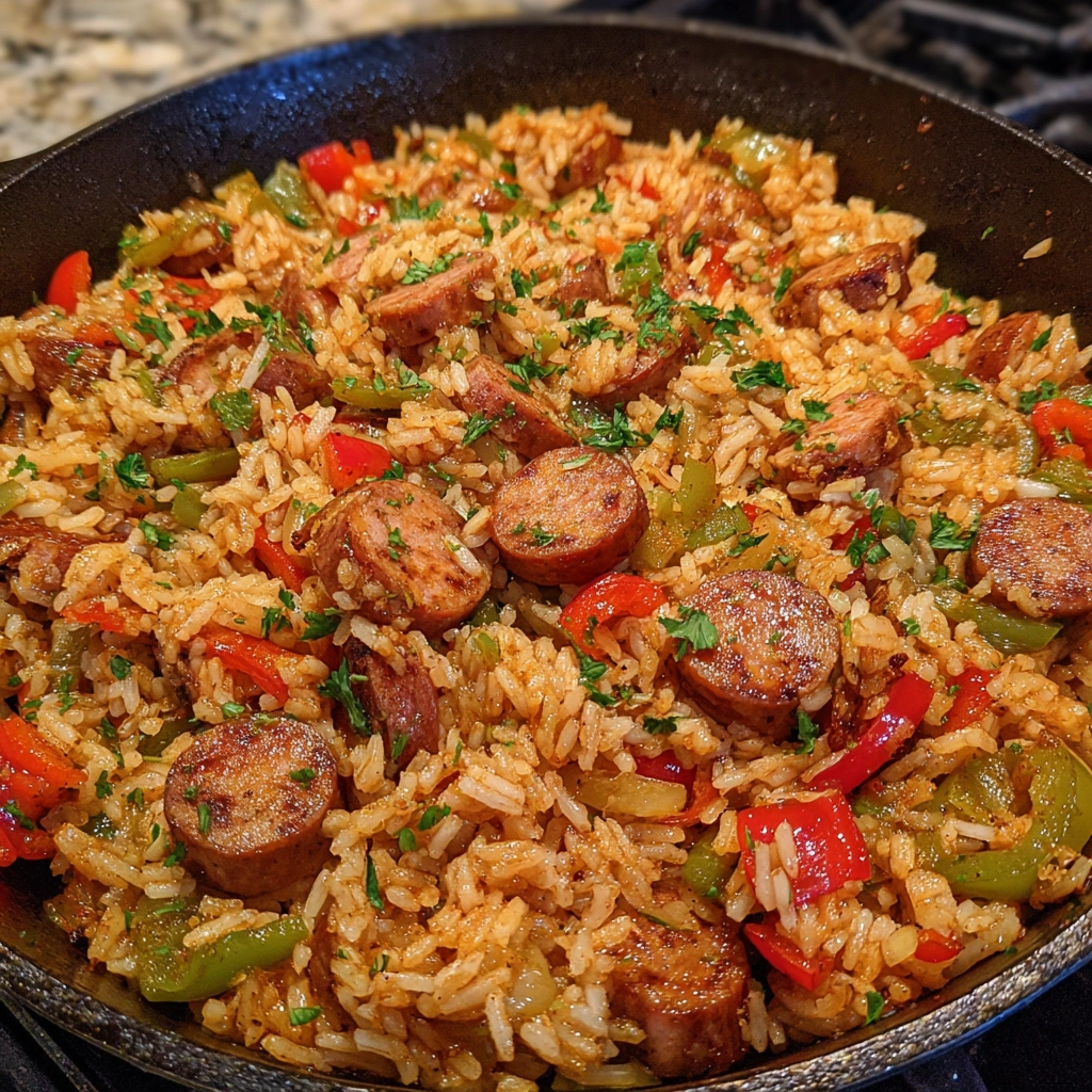 Cajun Sausage and Rice Skillet