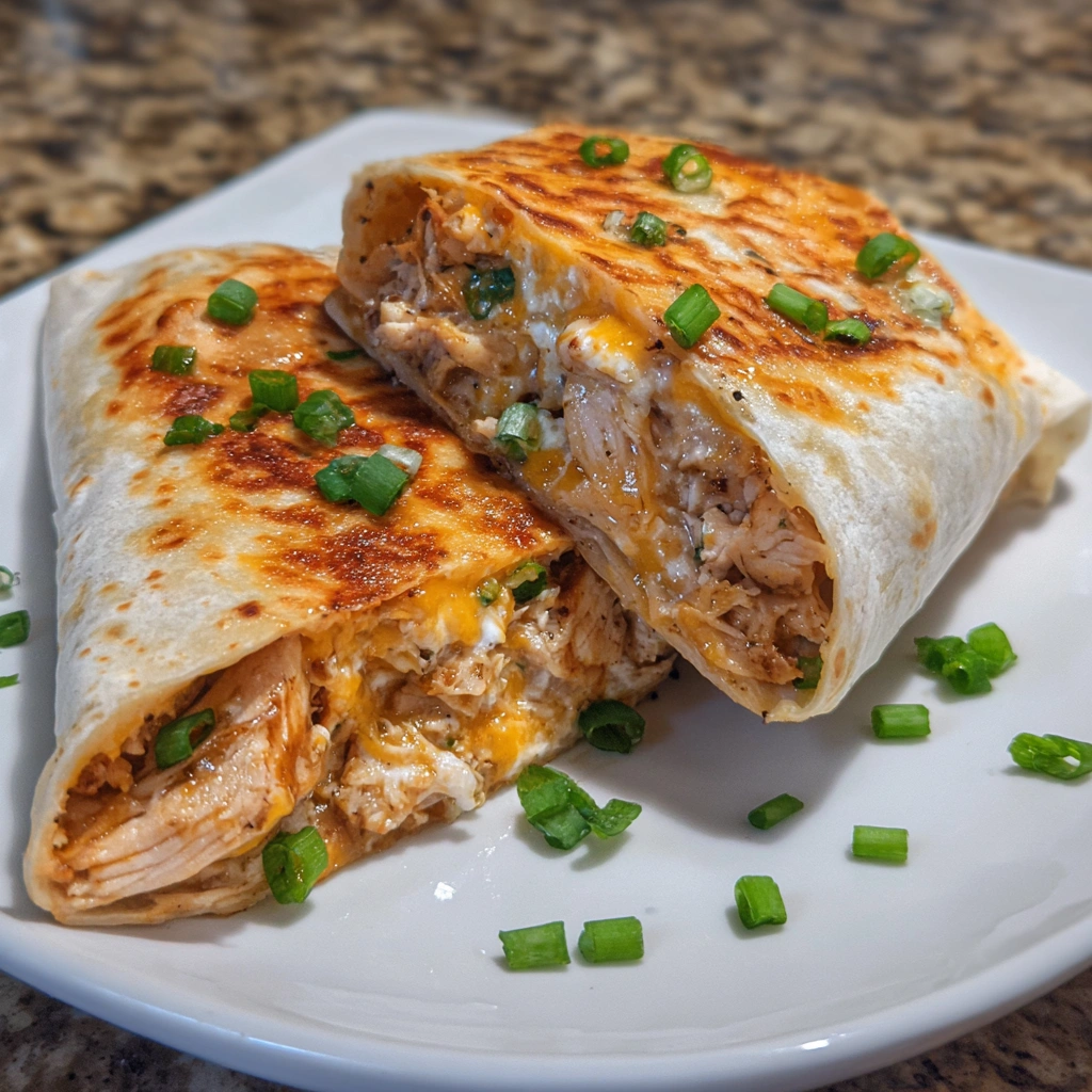Cheesy Garlic Chicken Wraps