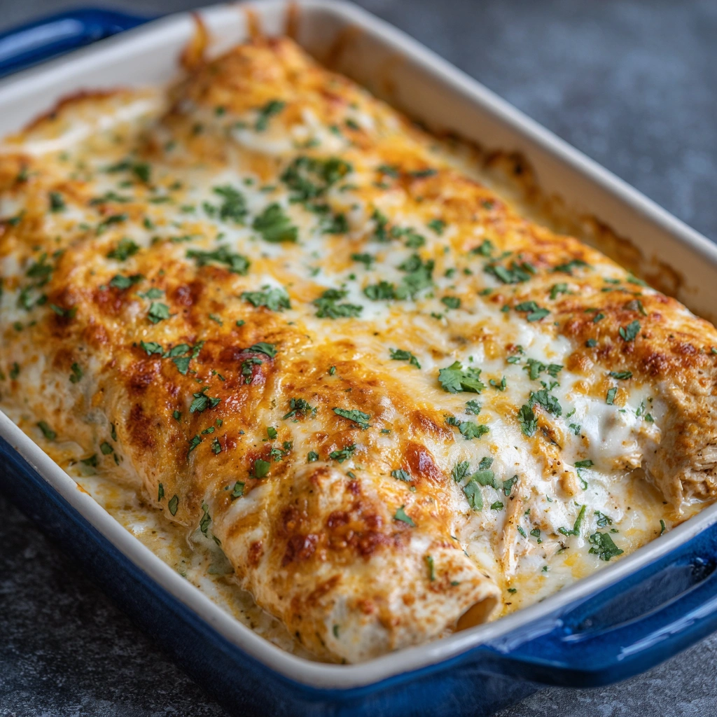 Chicken Enchiladas with Sour Cream White Sauce