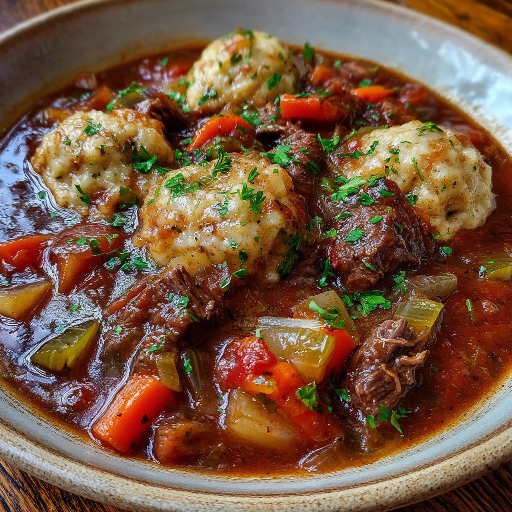 Delicious Beef Stew and Dumplings