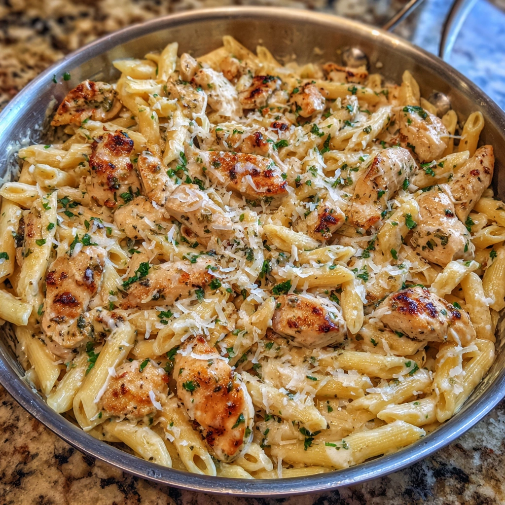 Easy Garlic Parmesan Chicken Pasta