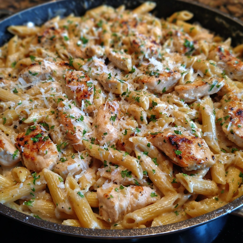 Healthy pasta dish served in a white bowl with parmesan on top