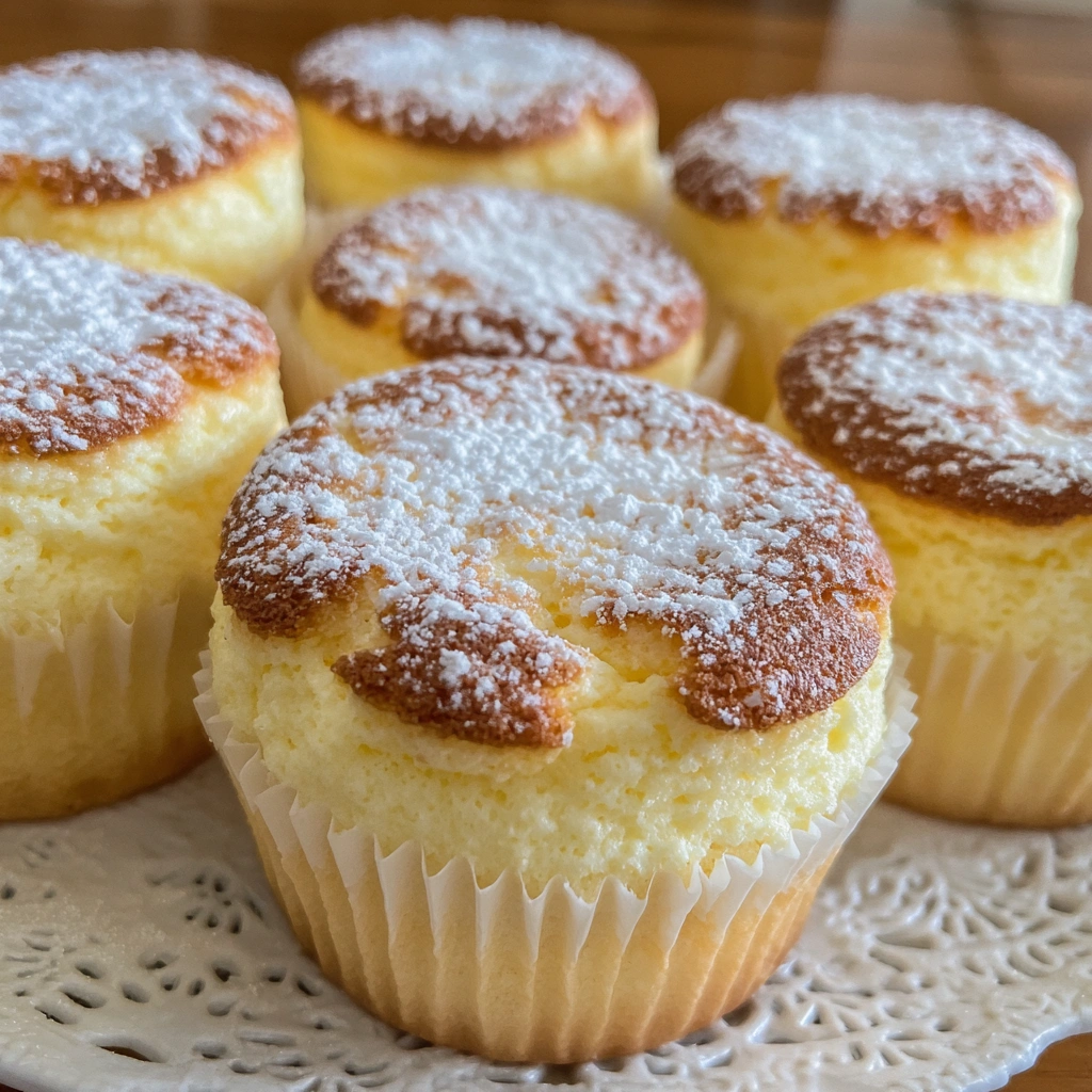 Fluffy Japanese Cotton Cheesecake Cupcakes