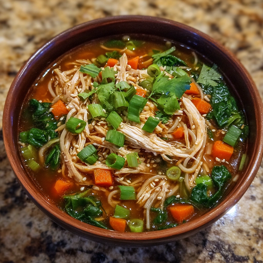 Soup bowl with chopsticks and steam rising from hot broth