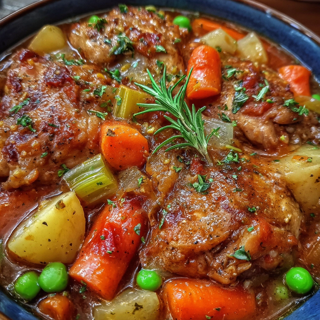 Spoonful of stew being lifted from a crockpot