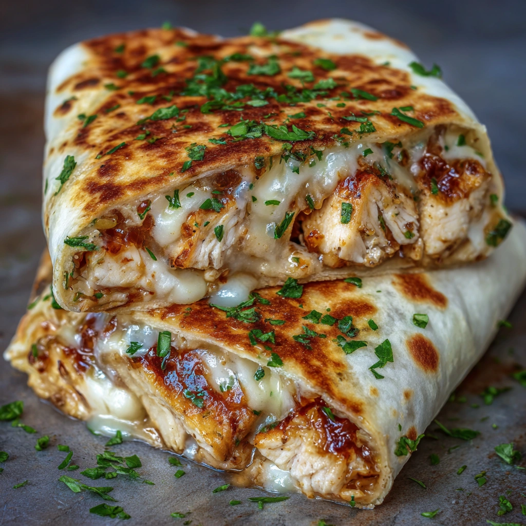 Cheesy Garlic Chicken Wraps