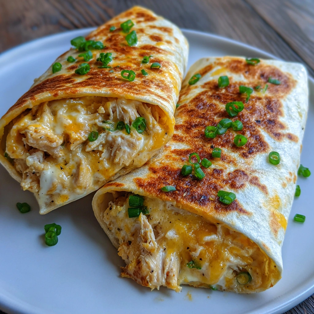 Cheesy Garlic Chicken Wraps