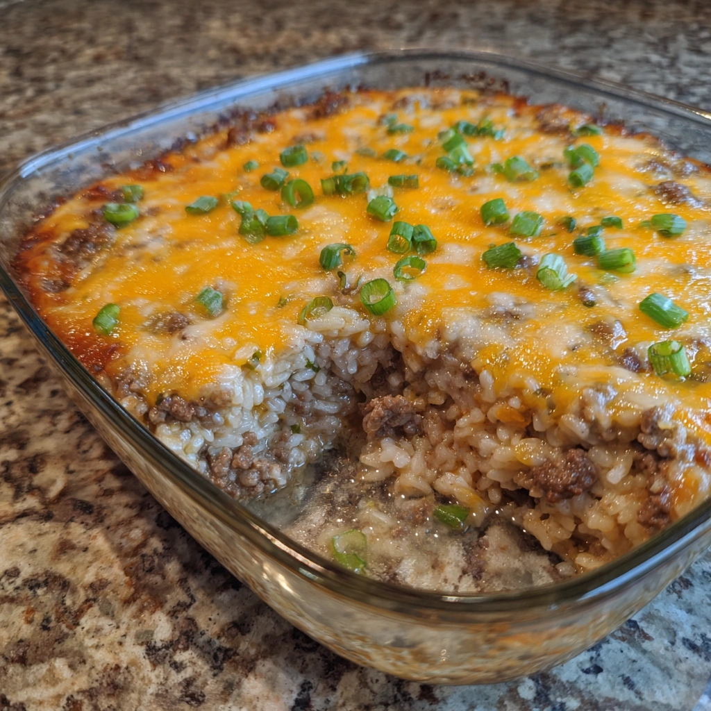 Cheesy Hamburger Rice Casserole