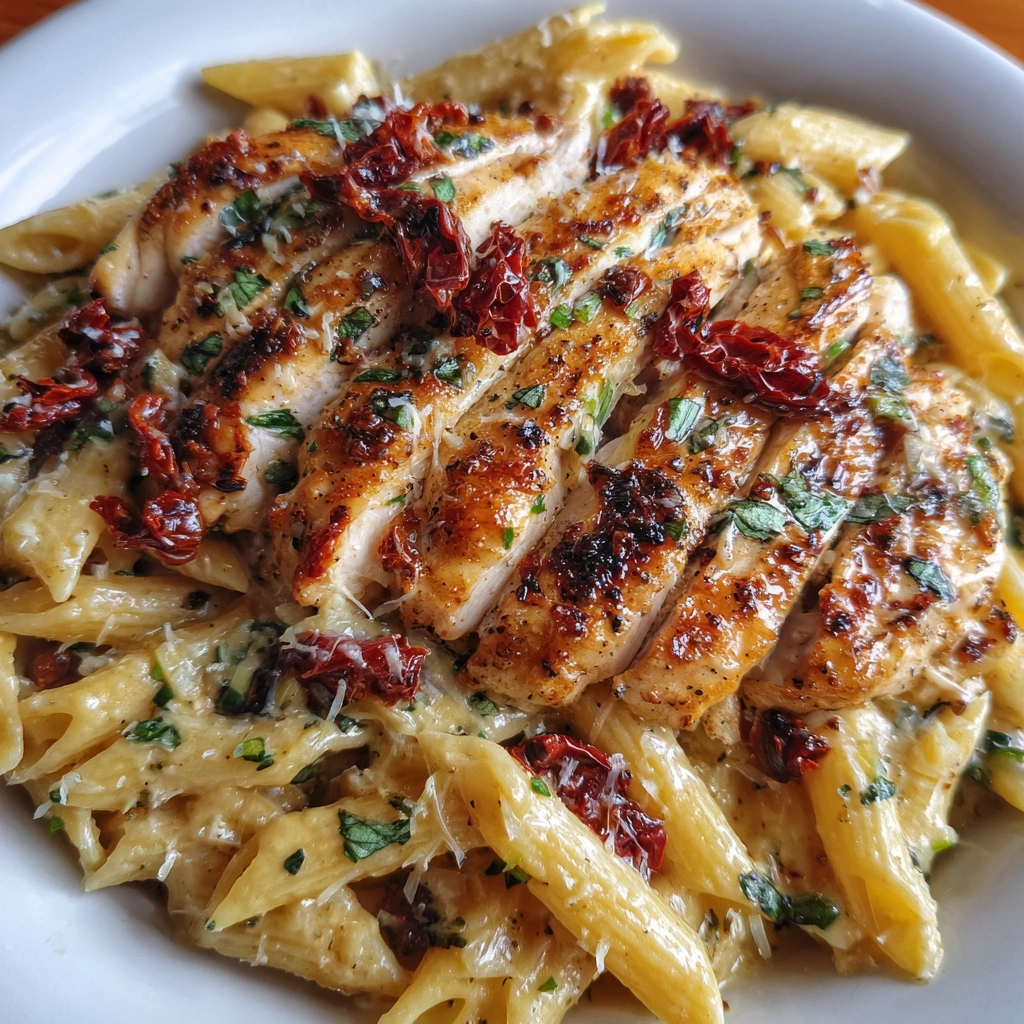 Chicken Mozzarella Pasta with Sun-Dried Tomatoes