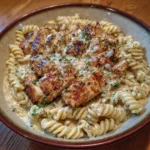 Creamy Garlic Butter Chicken and Rotini in Parmesan Sauce