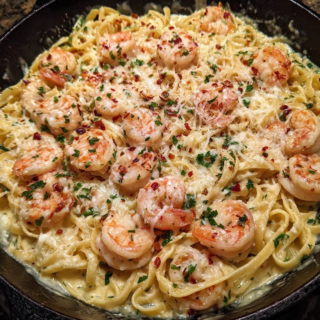 Creamy Mozzarella Shrimp Pasta
