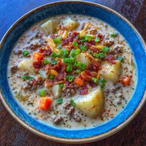 Creamy Potato and Hamburger Soup