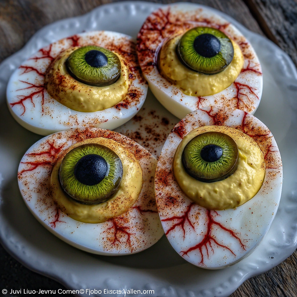 Creepy Deviled Eggs for Halloween