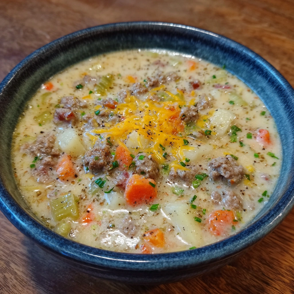 Crockpot Cheeseburger Soup