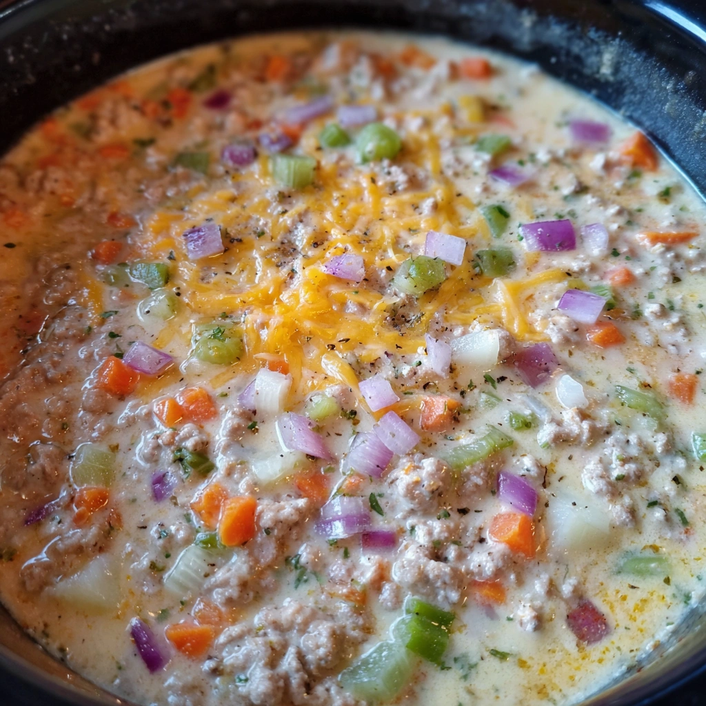 Crockpot Cheeseburger Soup