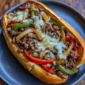 Ground Beef Philly Cheesesteaks
