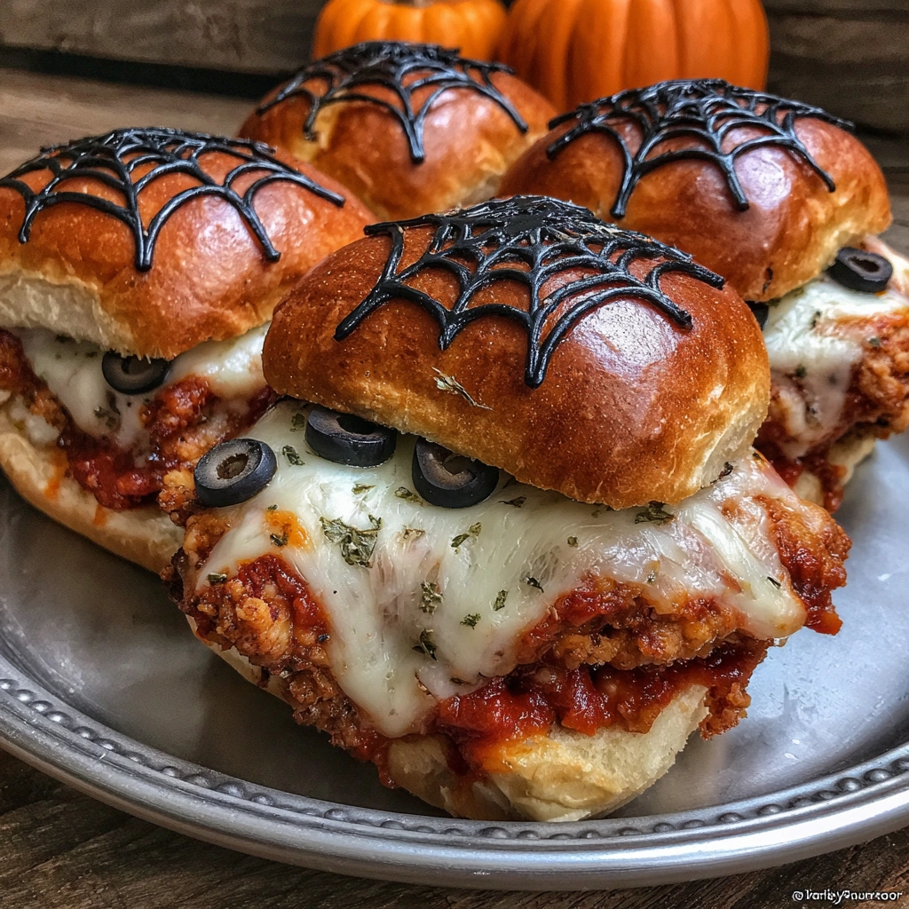 Halloween Chicken Parm Sliders