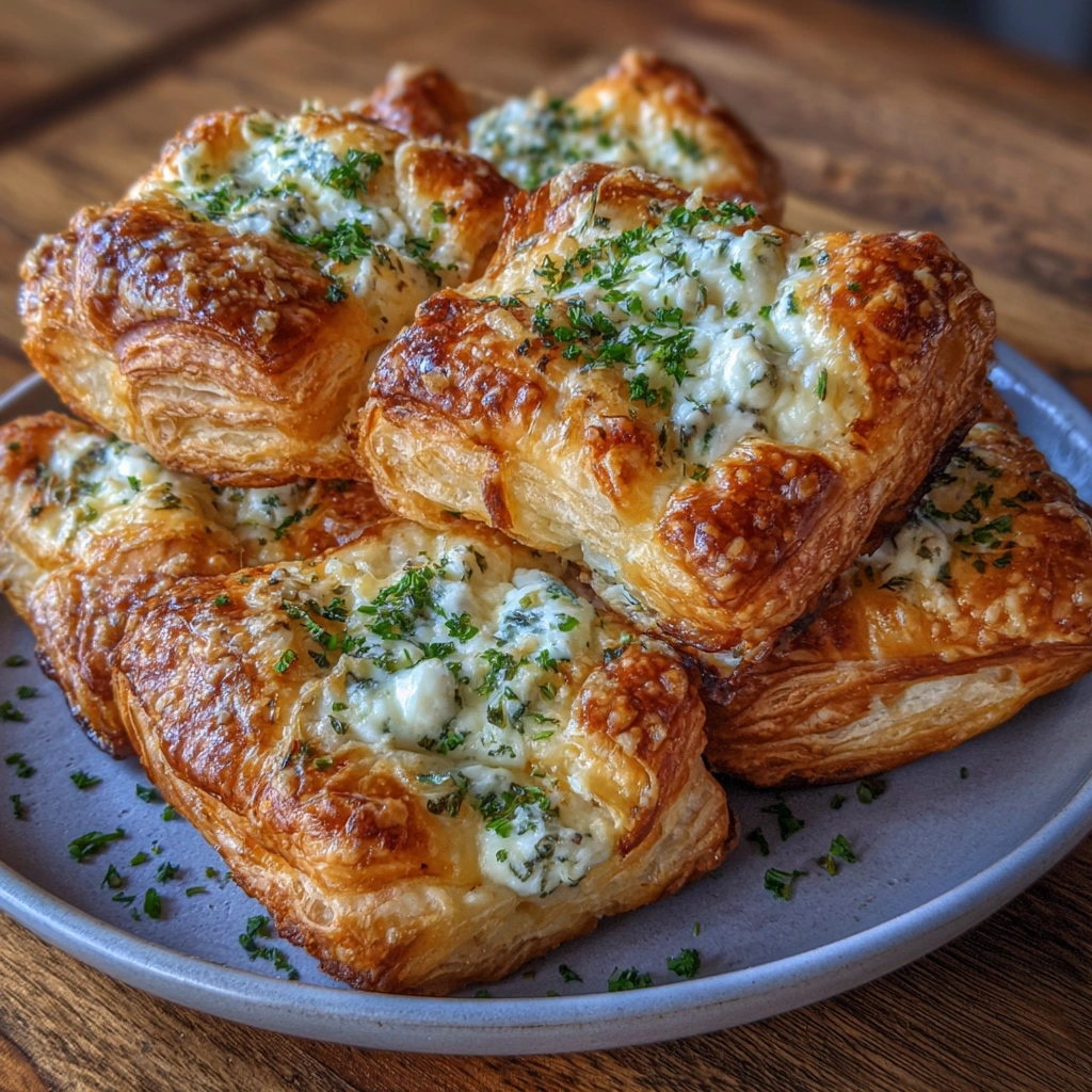 Herb and Cheese Stuffed Puff Pastry Bites