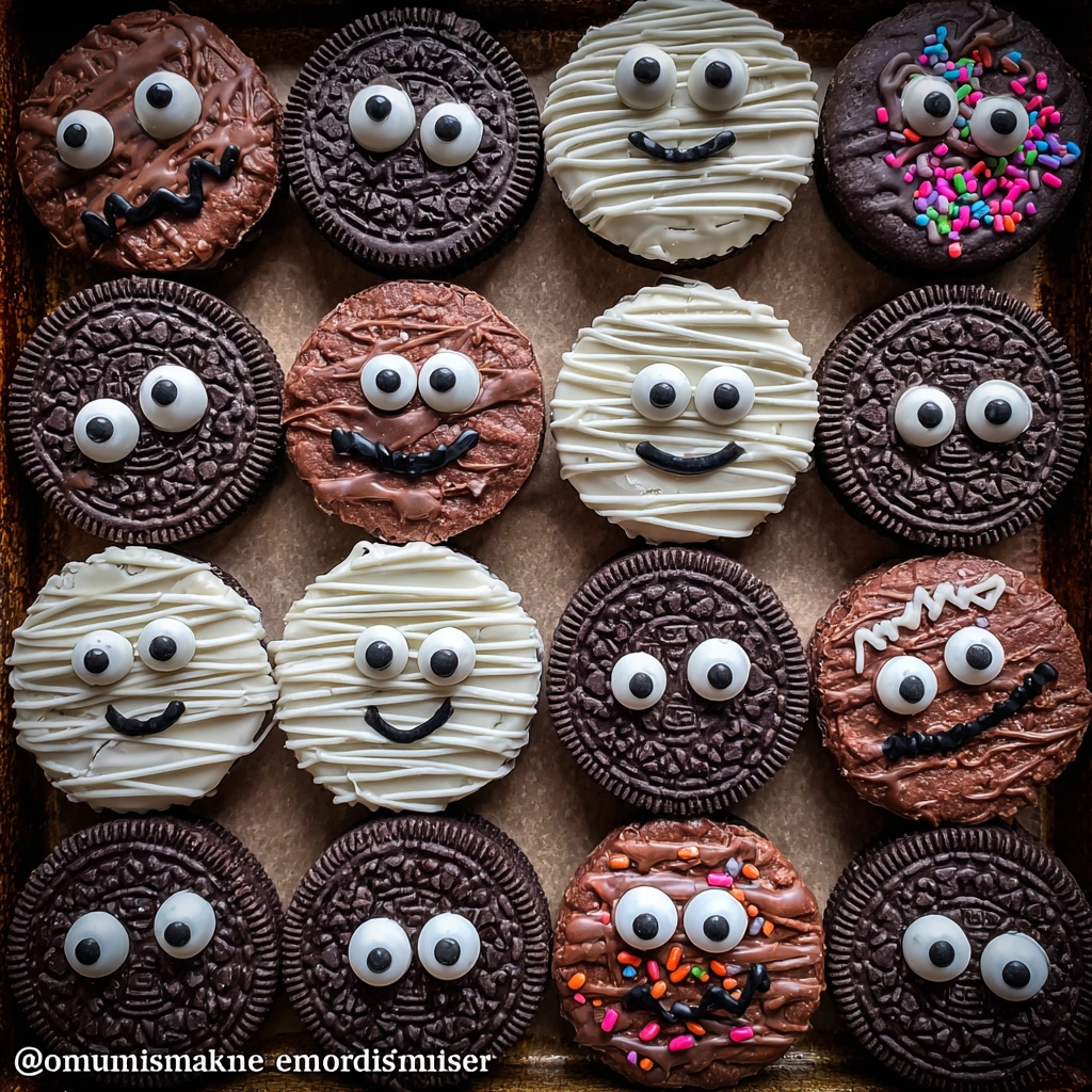 Spooky Scary Halloween Chocolate Dipped Oreo Cookies
