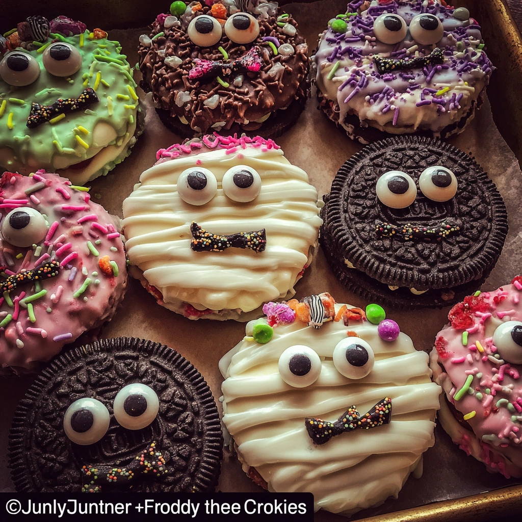 Spooky Scary Halloween Chocolate Dipped Oreo Cookies
