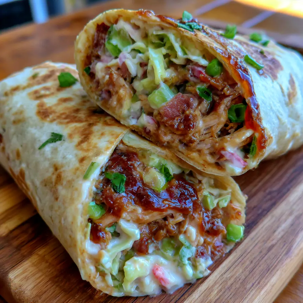 BBQ Chicken Coleslaw Wraps