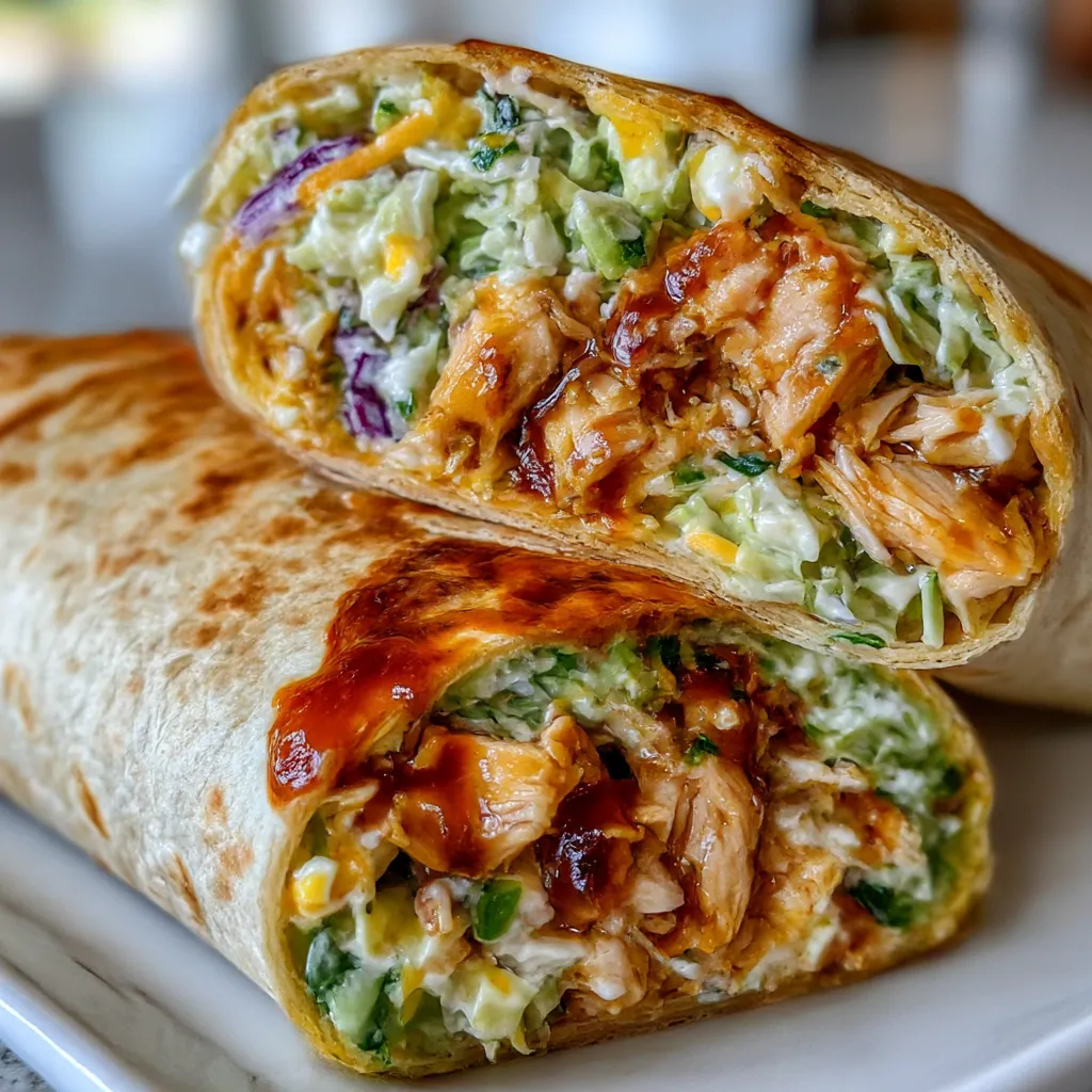 BBQ Chicken Coleslaw Wraps
