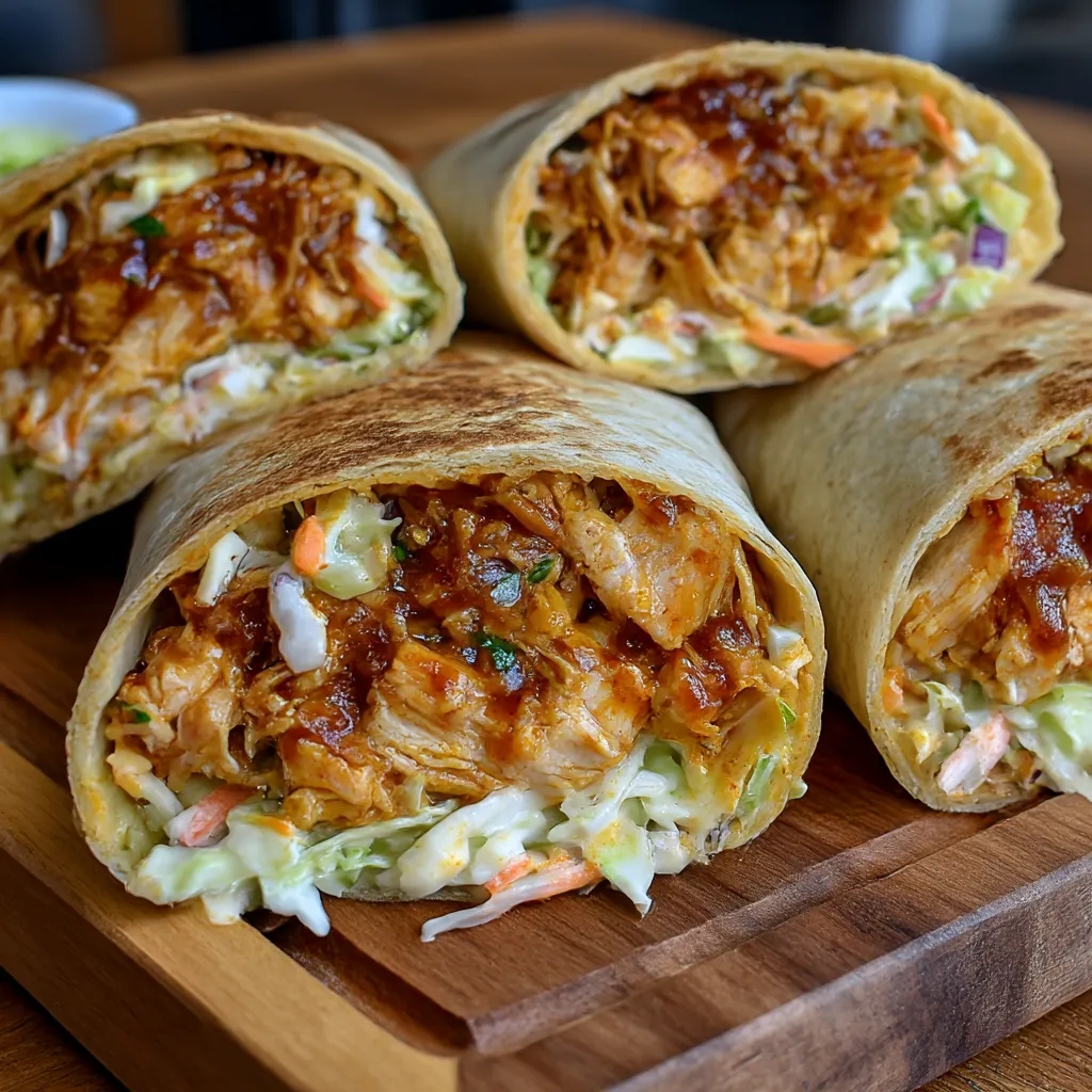 BBQ Chicken Coleslaw Wraps