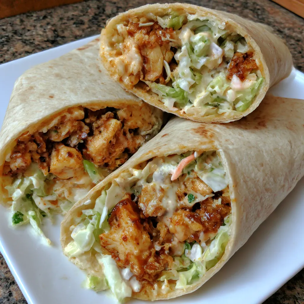 BBQ Chicken Coleslaw Wraps