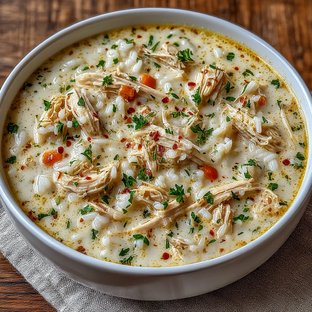Creamy White Chicken Rice Soup