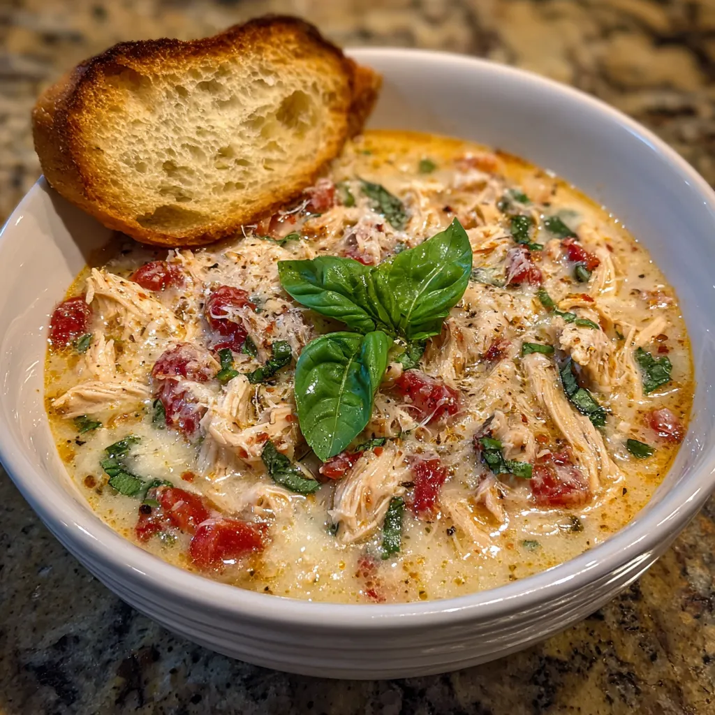 Crock Pot Creamy Chicken Parmesan Soup