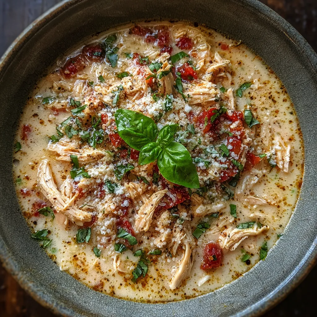 Crock Pot Creamy Chicken Parmesan Soup