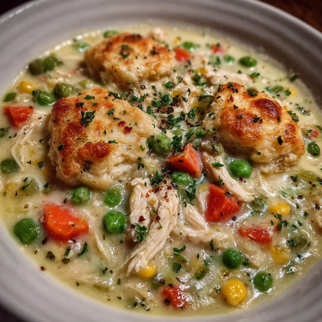 Easy Creamy Chicken Pot Pie Soup