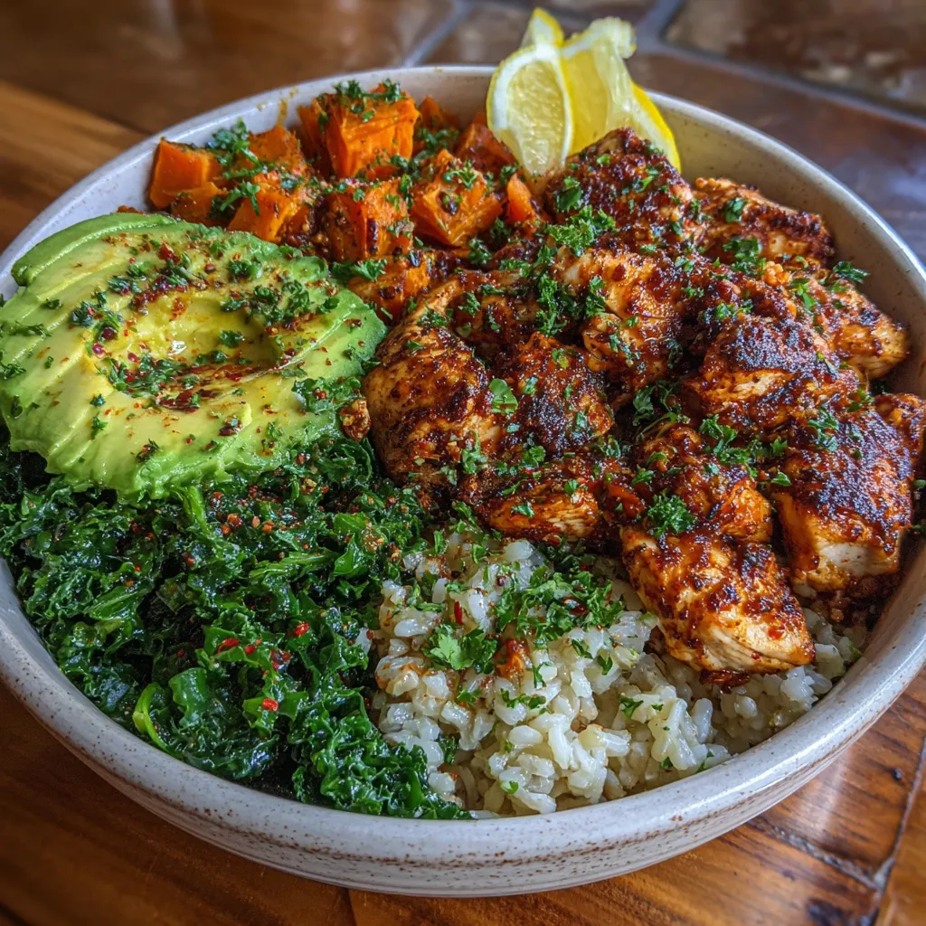 Healthy Chicken & Sweet Potato Rice Bowl