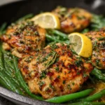 Lemon Garlic Butter Chicken Thighs and Green Beans