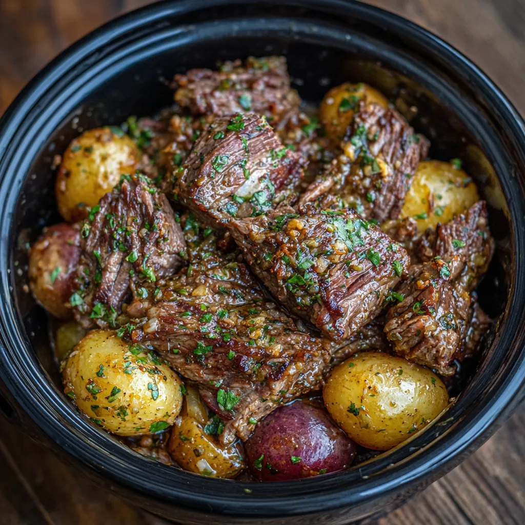 Slow Cooker Garlic Butter Beef