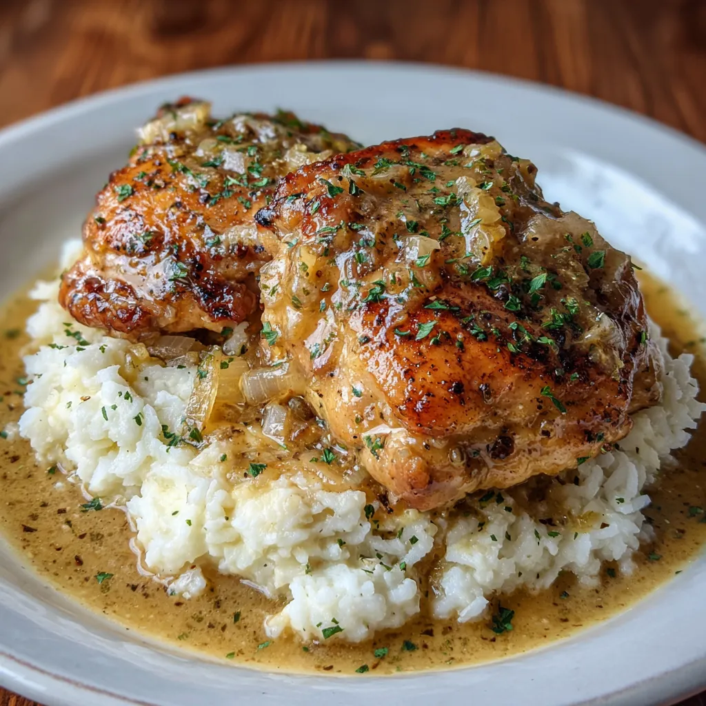Smothered Chicken Thighs with Gravy