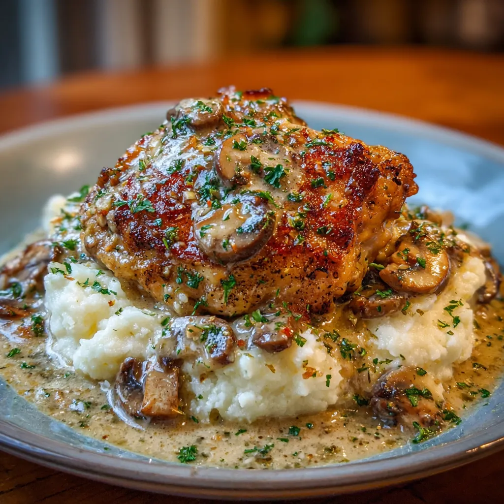 Smothered Chicken Thighs with Gravy