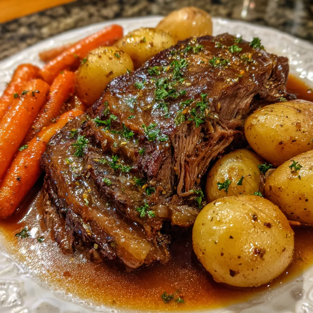Crockpot Pot Roast with Potatoes and Carrots