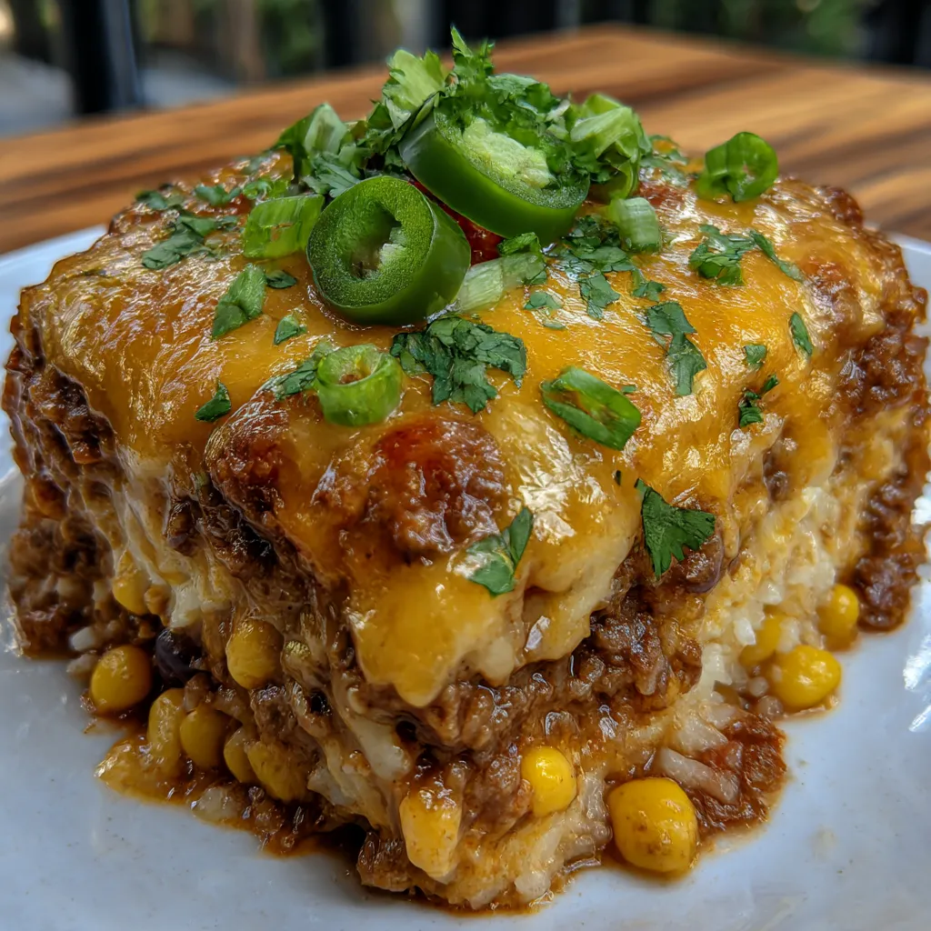 Beef Enchilada Casserole with Rice