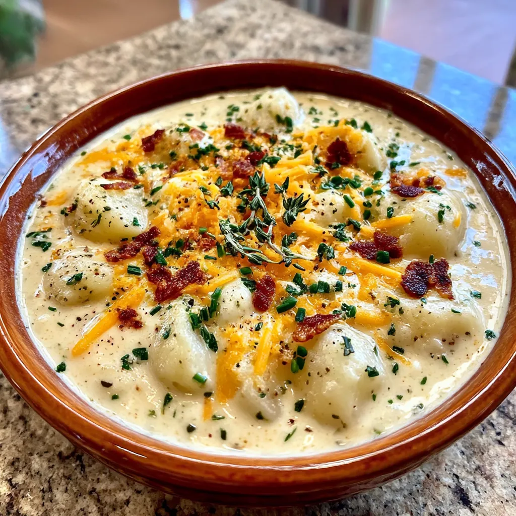 Cheddar Garlic Herb Potato Soup
