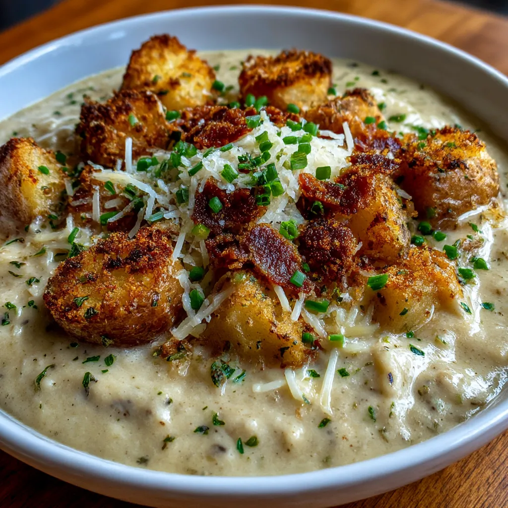 Cheddar Garlic Herb Potato Soup