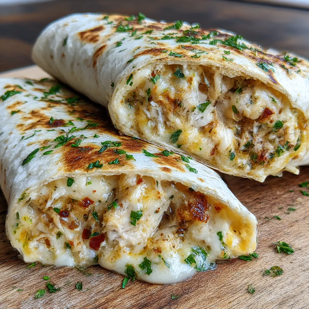 Cheesy Garlic Chicken Wraps