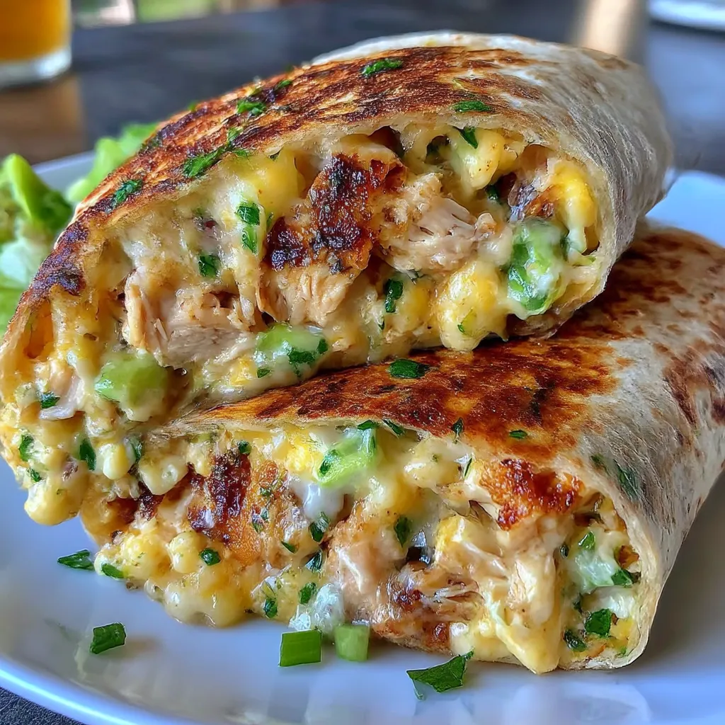 Cheesy Garlic Chicken Wraps
