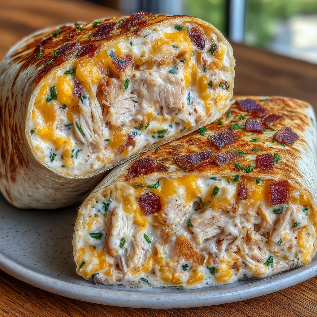 Cheesy Garlic Chicken Wraps
