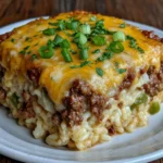 Cheesy Ground Beef and Rice Casserole