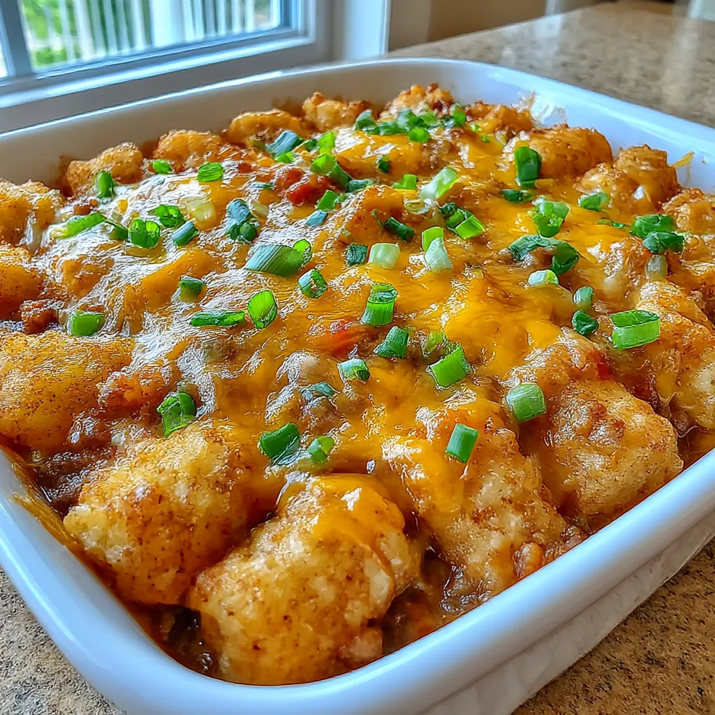 Chili Cheese Tater Tot Casserole