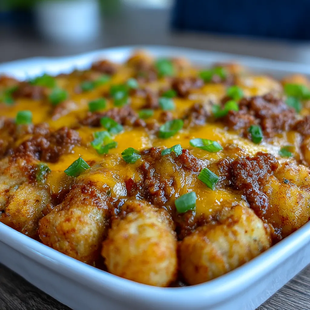 Chili Cheese Tater Tot Casserole