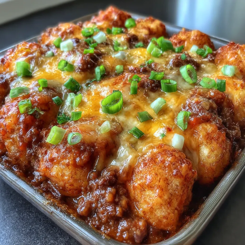 Chili Cheese Tater Tot Casserole